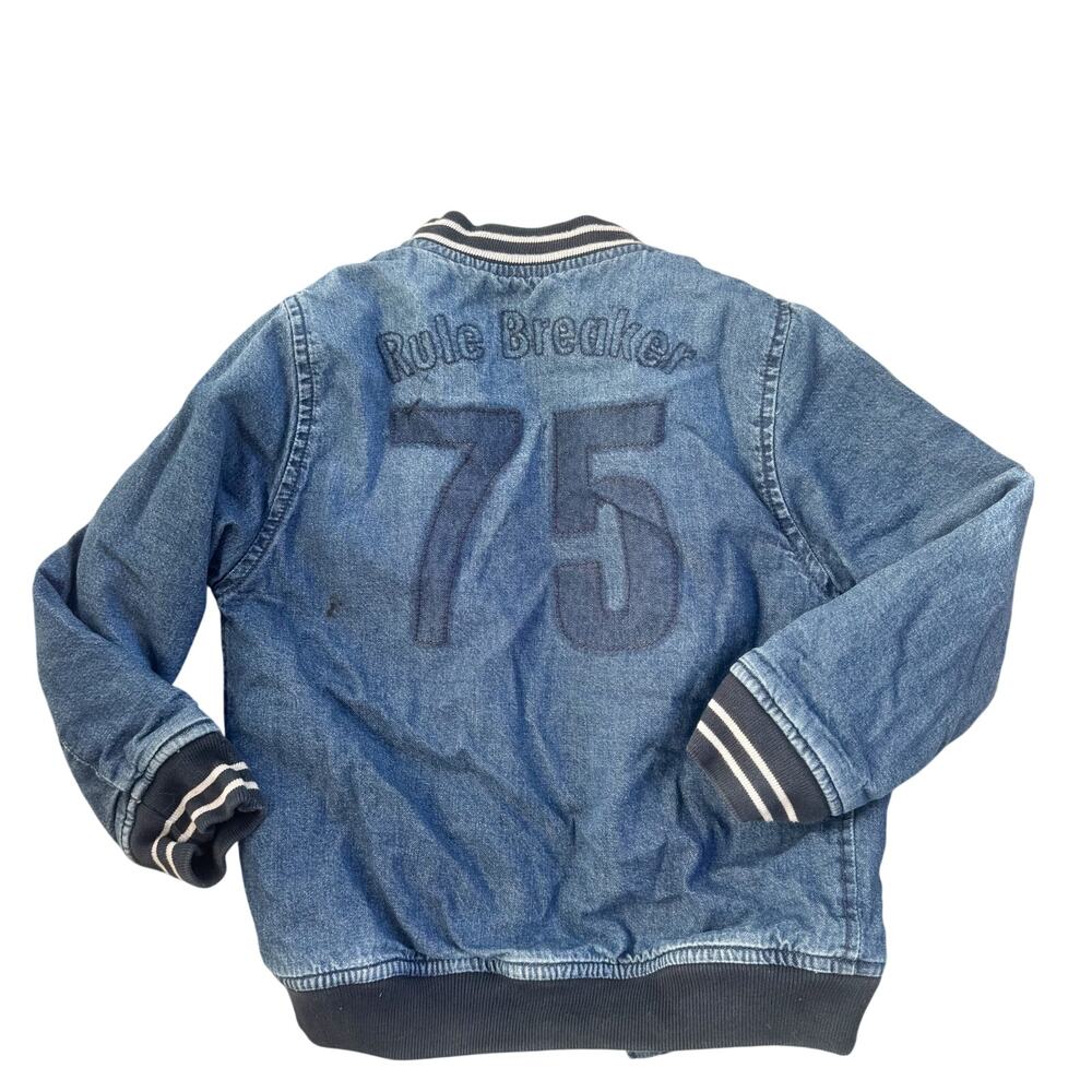 Zara Boys Denim Collection Baseball Jacket Rule Breaker